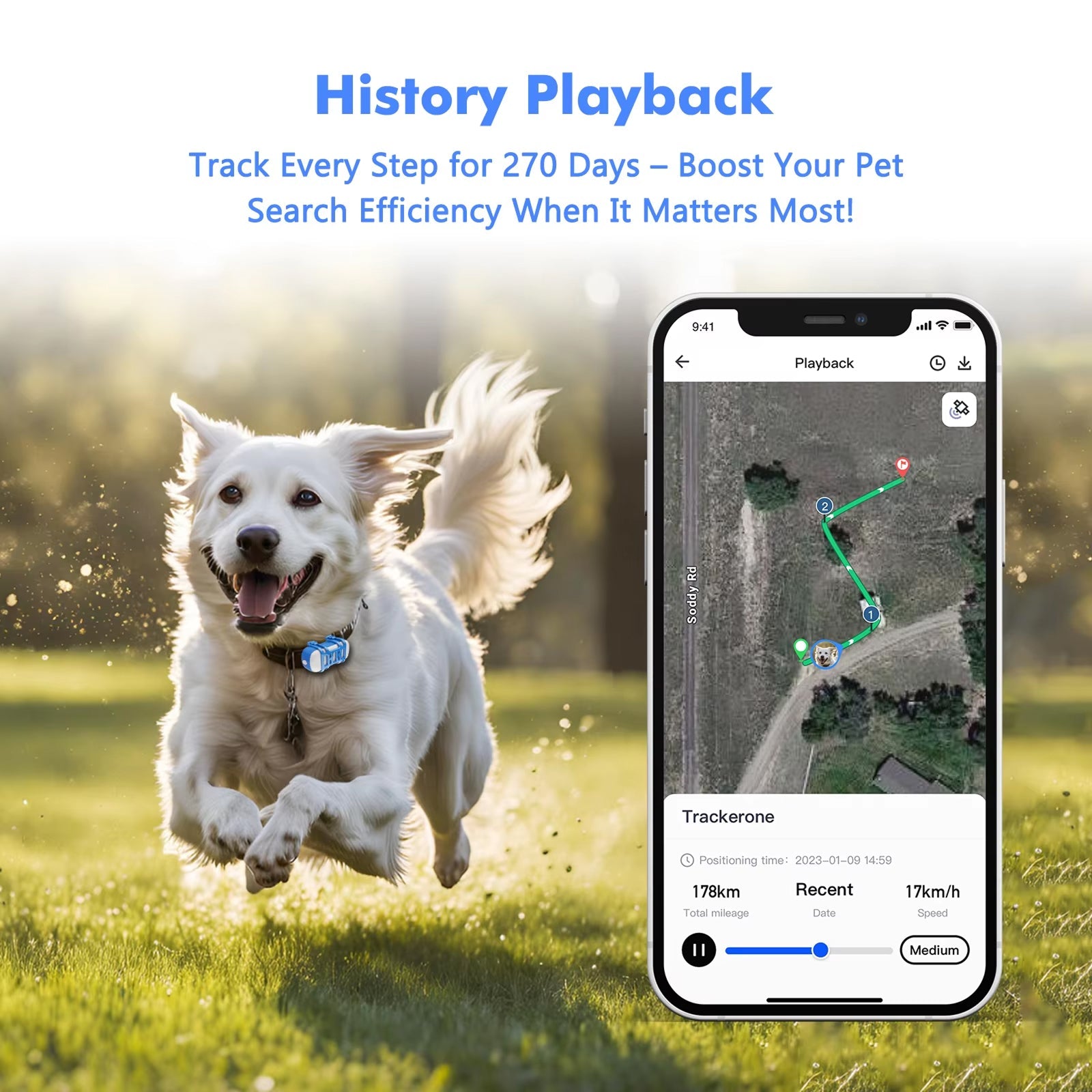 GeoPapup Real-Time Dog GPS Tracker with Escape Alerts
