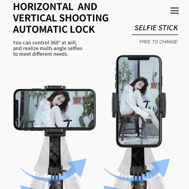 GimiLaxi Gimbal for iPhone - 200g Ultra-Lightweight Smart Anti-Shake Stabilizer with Integrated Tripod, 360° Rotation