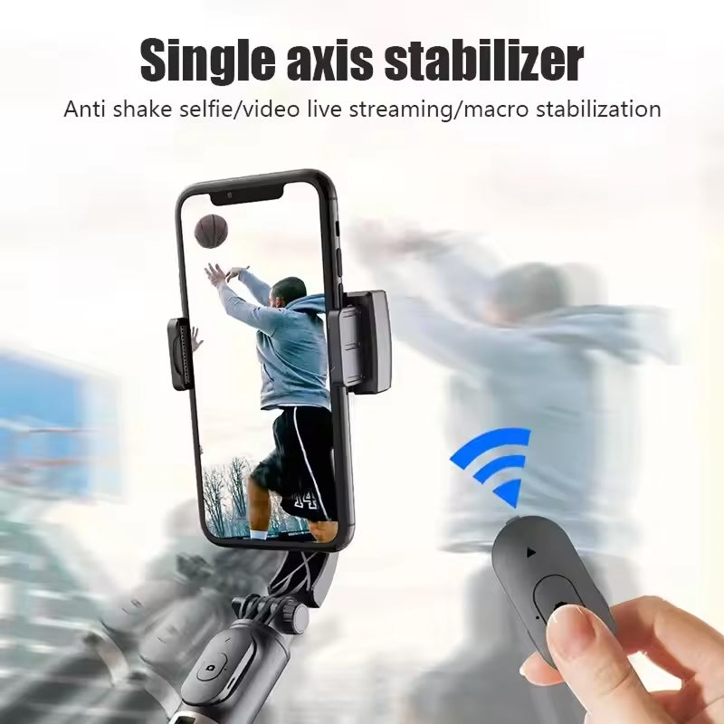 GimiLaxi Gimbal for iPhone - 200g Ultra-Lightweight Smart Anti-Shake Stabilizer with Integrated Tripod, 360° Rotation