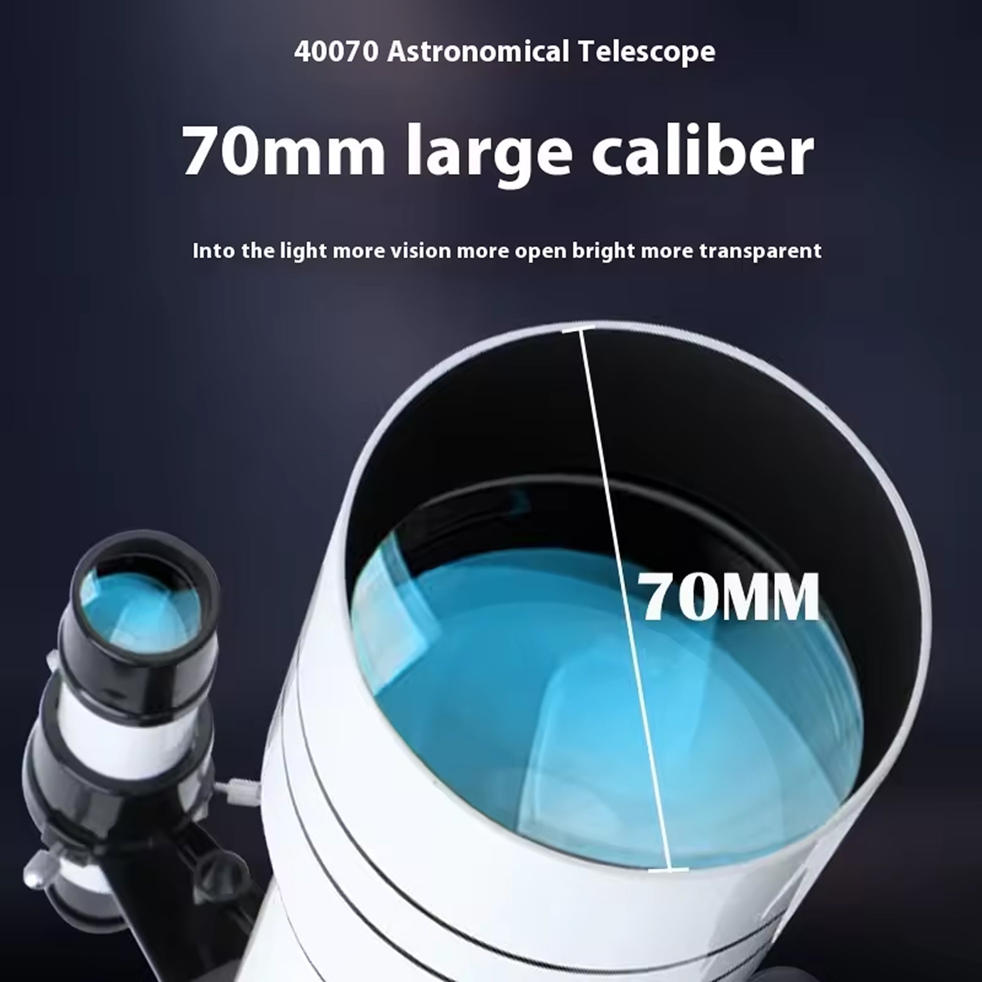 GlaxiBico 70mm Portable Refractor Telescope with 5X Barlow Lens, Multilayer-Coated Optics and Smartphone Adapter for Beginners