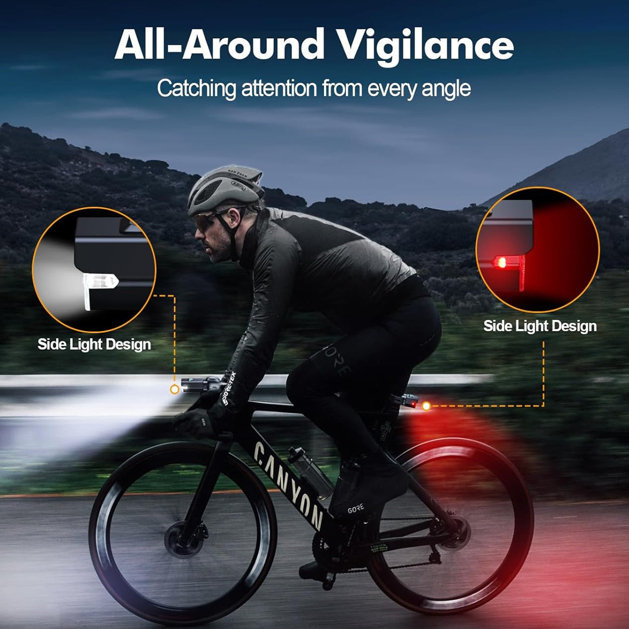 GlowiBike 360 Degree Visibility Bike Light Set