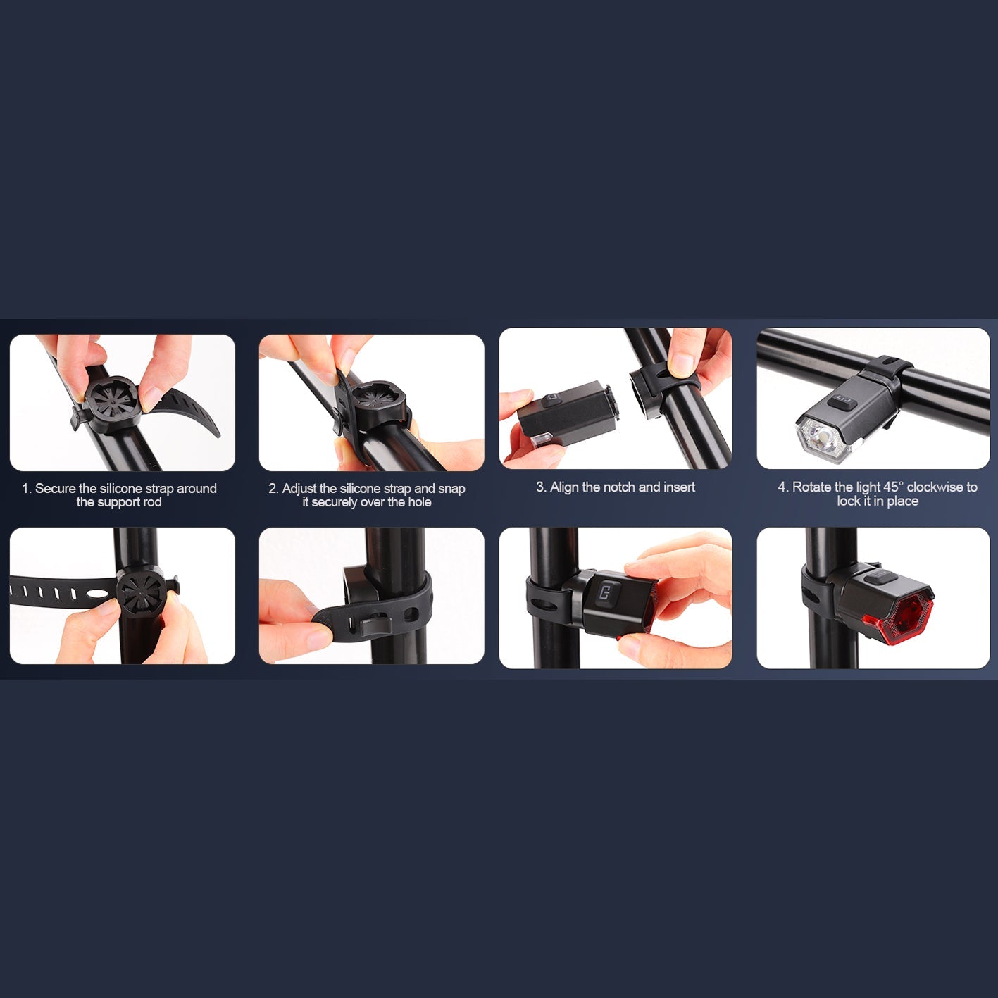 GlowiBike 360 Degree Visibility Bike Light Set