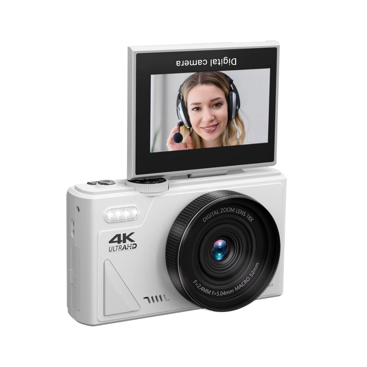ShotRiso 4K UHD 64MP Vlogging Camera with 3-inch Flip Screen