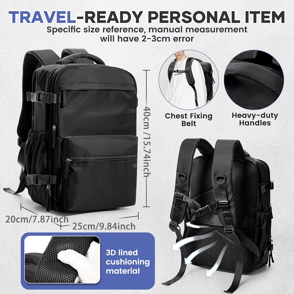 GoerRedy Travel Vacuum Backpack 40L Expandable Airline Approved Waterproof Bag