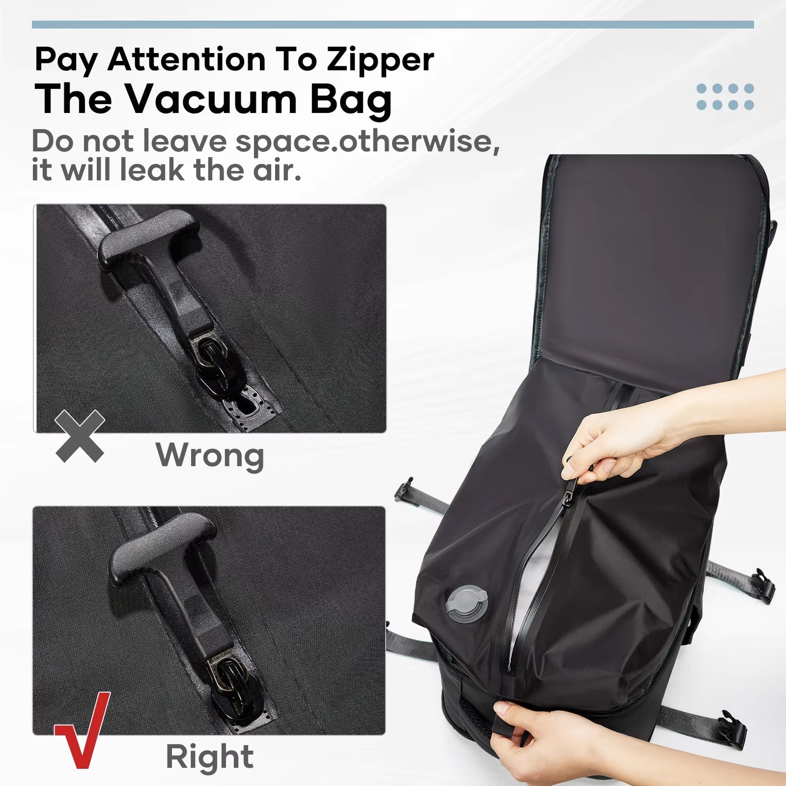 GoerRedy Travel Vacuum Backpack 40L Expandable Airline Approved Waterproof Bag