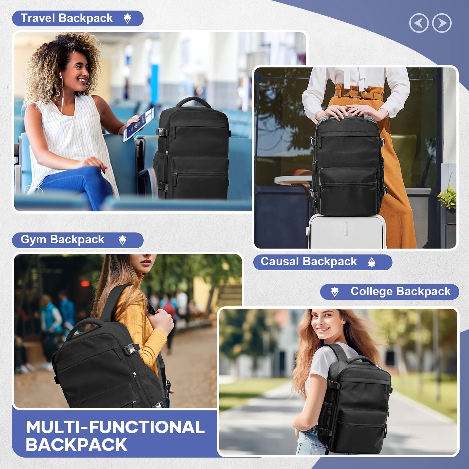 GoerRedy Travel Vacuum Backpack 40L Expandable Airline Approved Waterproof Bag