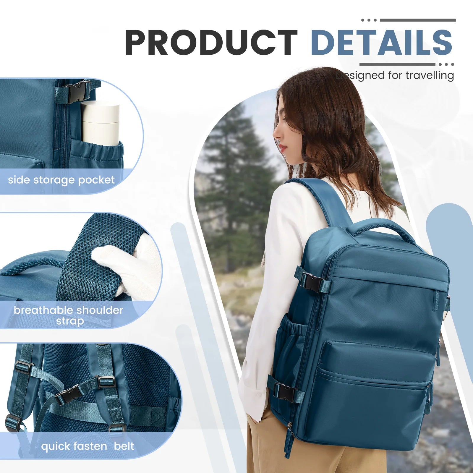 GoerRedy Travel Vacuum Backpack 40L Expandable Airline Approved Waterproof Bag