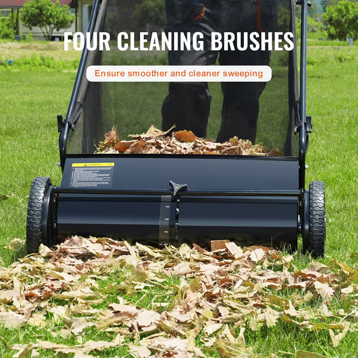 GrasCleas Manual Push Lawn Sweeper 21-Inch Yard Cleaner