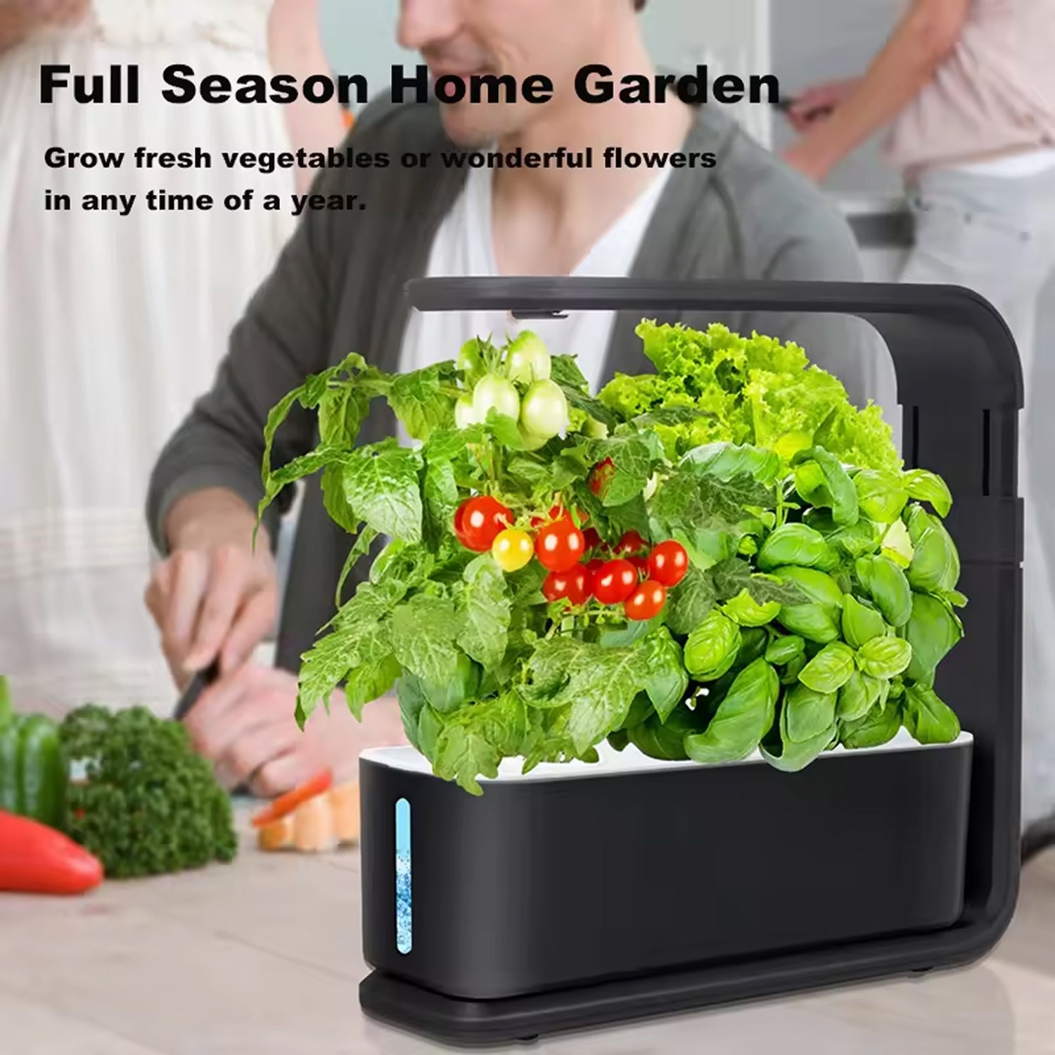 GreenKixa Indoor Hydroponic Garden - 15W Full Spectrum LED Grow Light, Silent Pump System