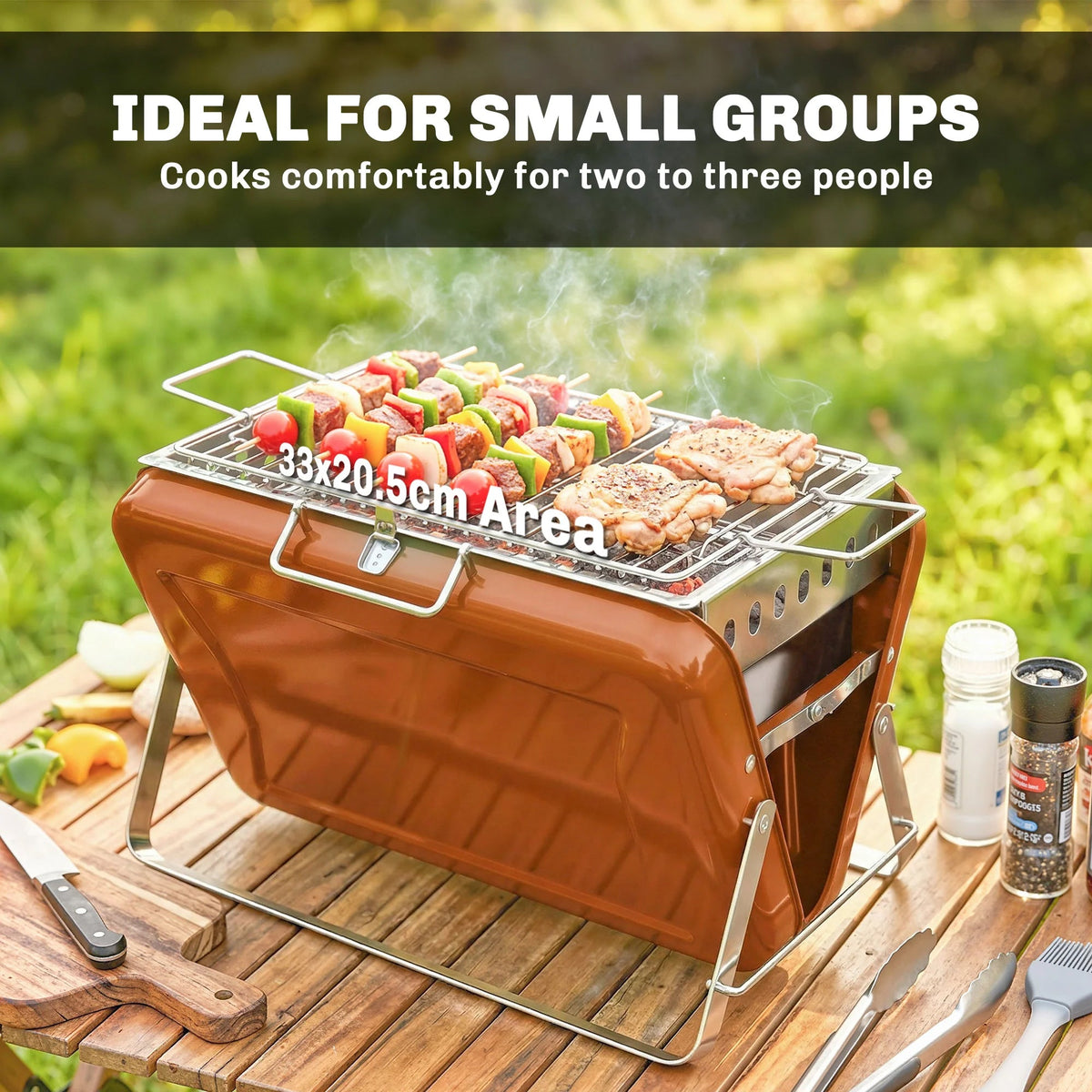 GrileToil Portable Briefcase Tailgate Charcoal BBQ Grill