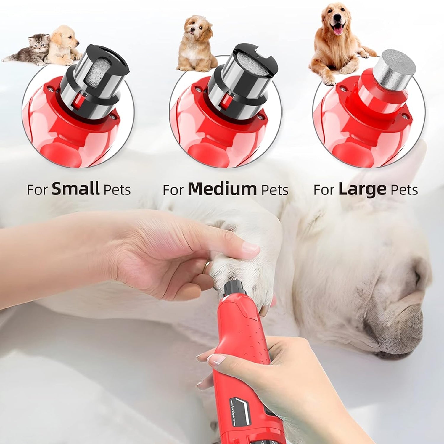 GrindyPex Dustproof Pet Nail Grinder with LED & 6-Speeds