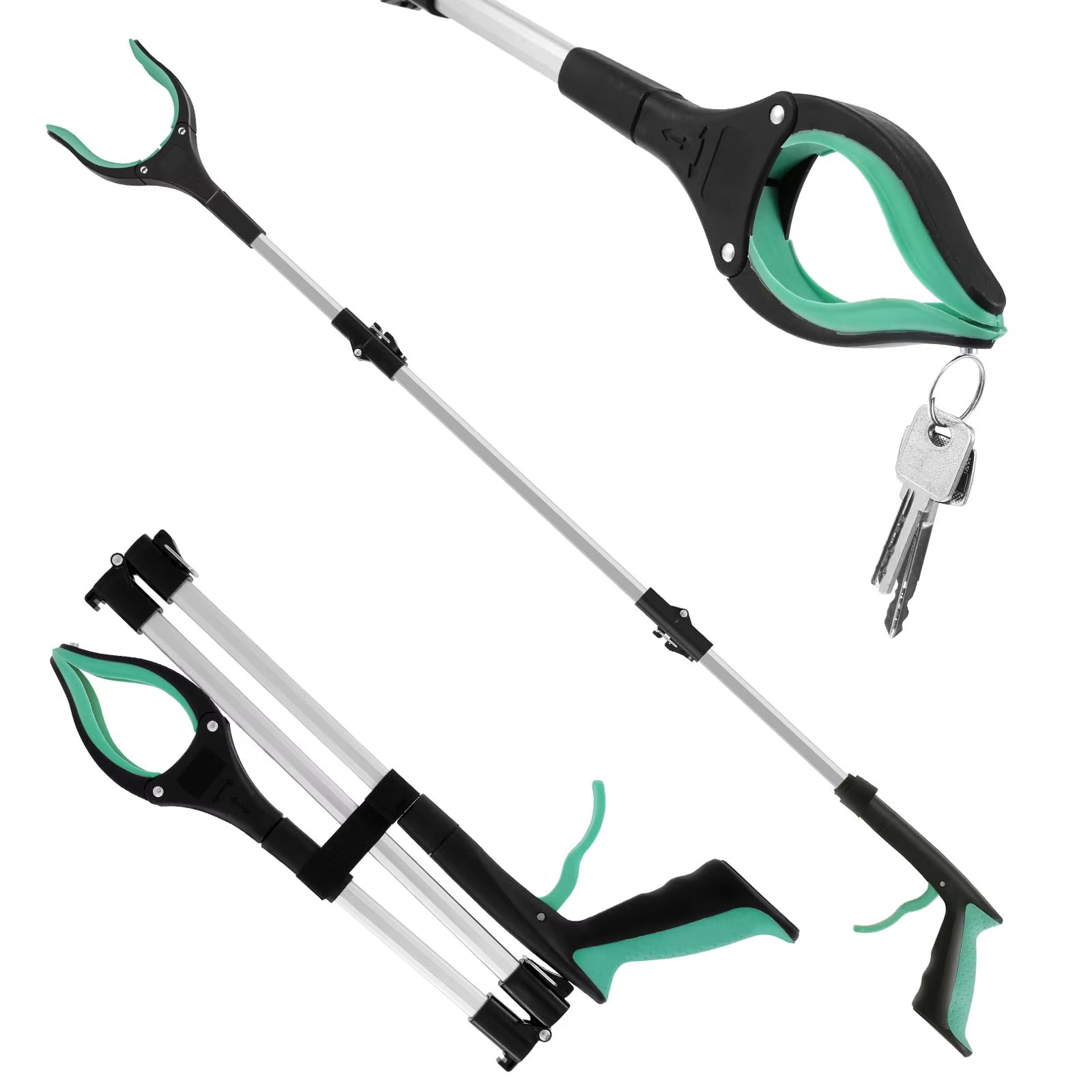 GripFizy 43-Inch Reacher Grabber Tool - Extra Long Foldable Pickup Tool, Non-Slip TPR Jaw