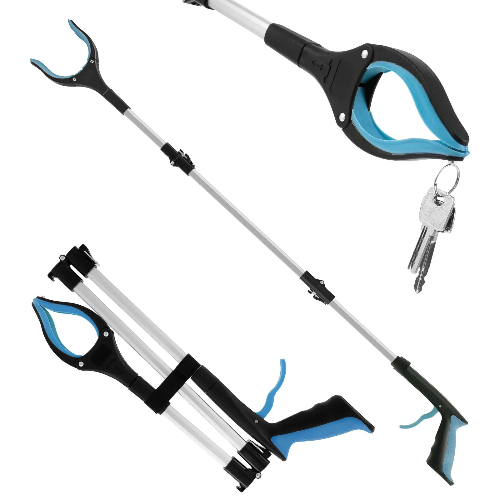 GripFizy 43-Inch Reacher Grabber Tool - Extra Long Foldable Pickup Tool, Non-Slip TPR Jaw