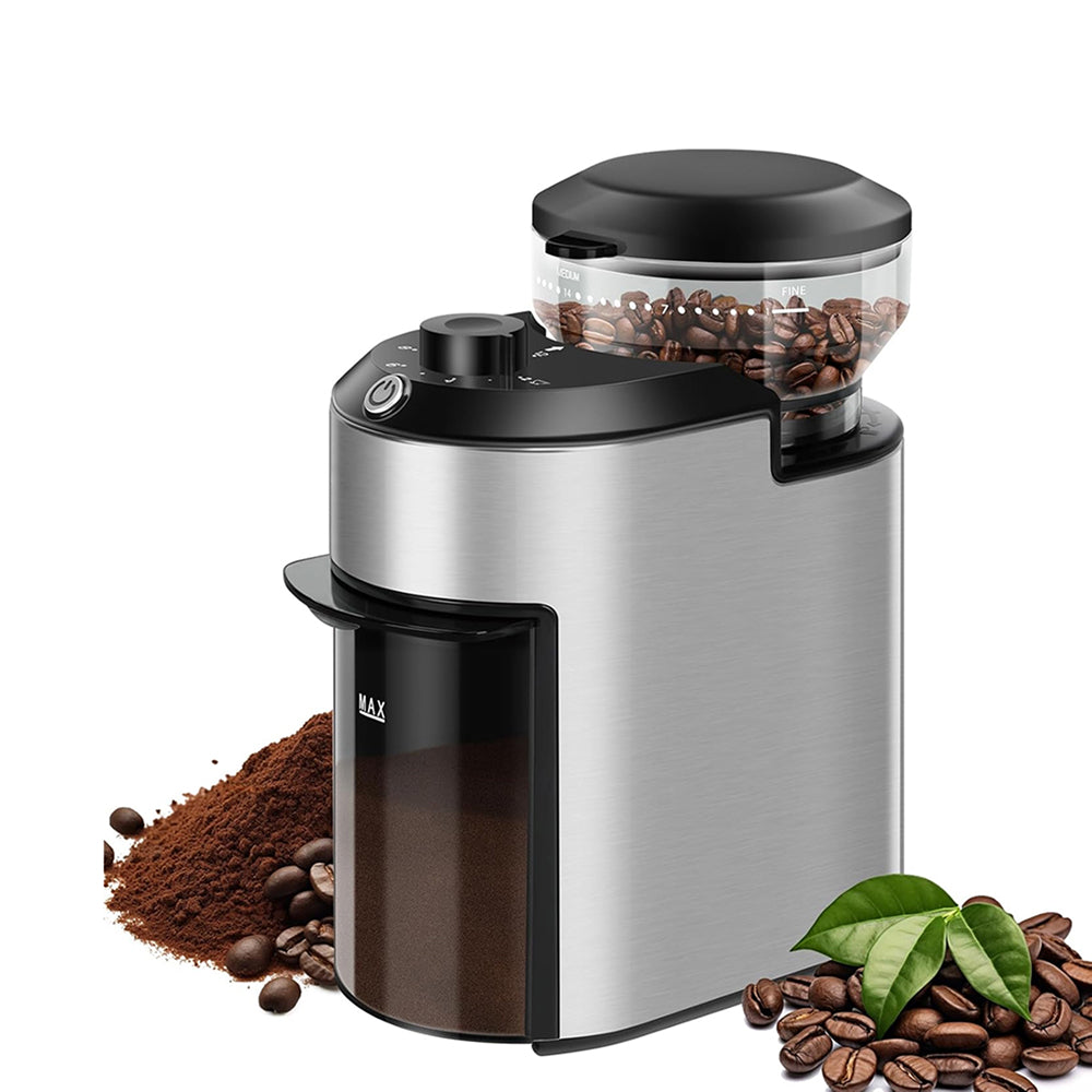 GrixFeni 28-Setting Precision Burr Coffee Grinder for Barista Results