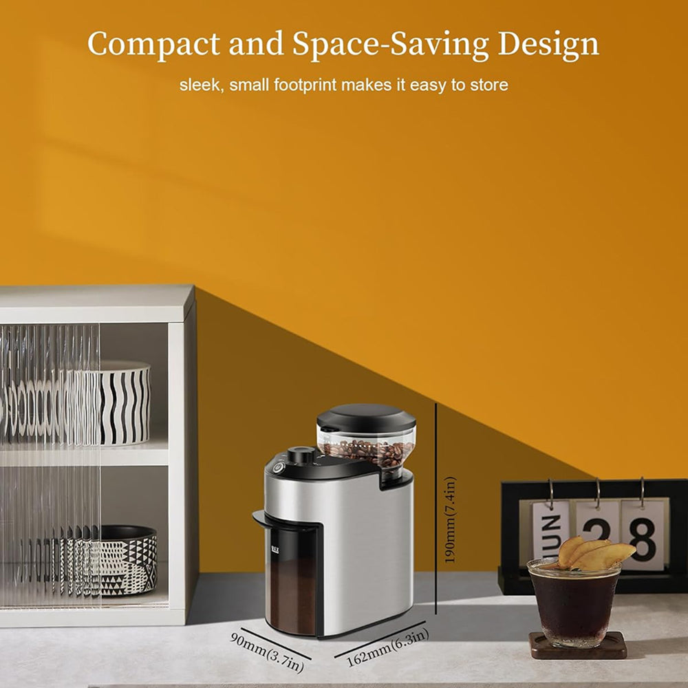 GrixFeni 28-Setting Precision Burr Coffee Grinder for Barista Results
