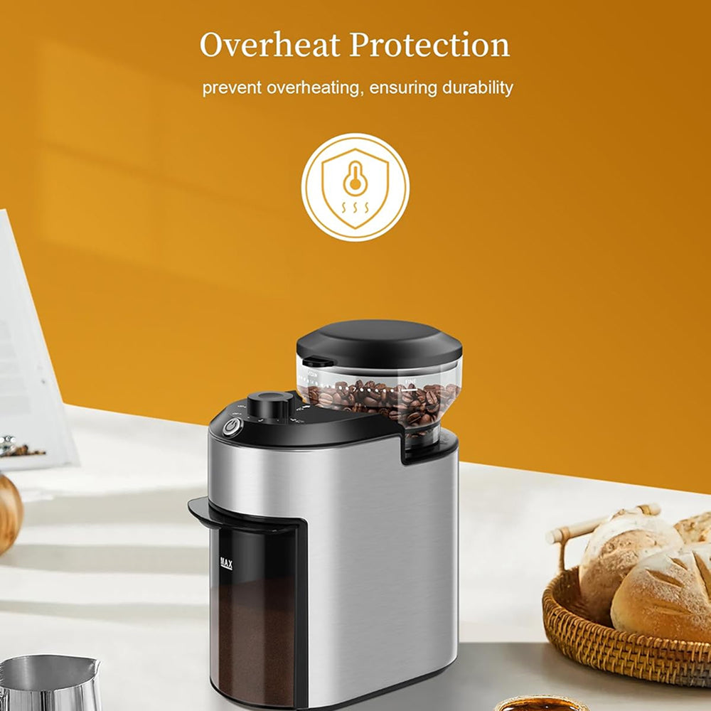 GrixFeni 28-Setting Precision Burr Coffee Grinder for Barista Results