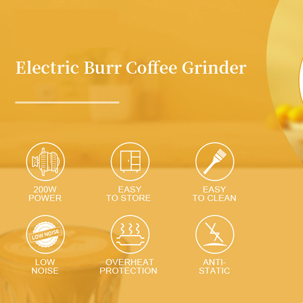 GrixFeni 28-Setting Precision Burr Coffee Grinder for Barista Results