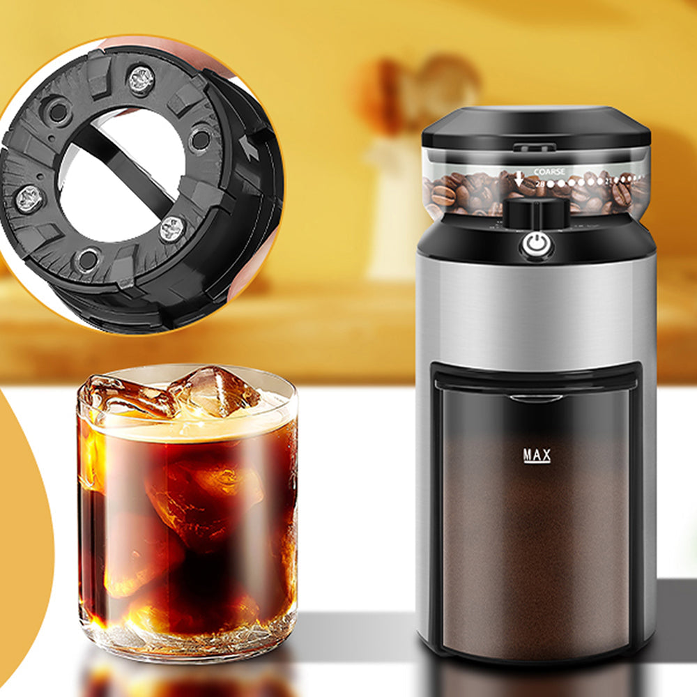 GrixFeni 28-Setting Precision Burr Coffee Grinder for Barista Results