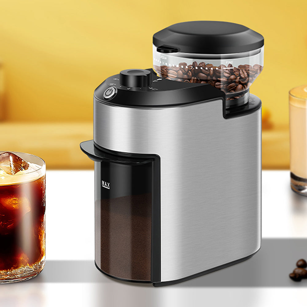 GrixFeni 28-Setting Precision Burr Coffee Grinder for Barista Results