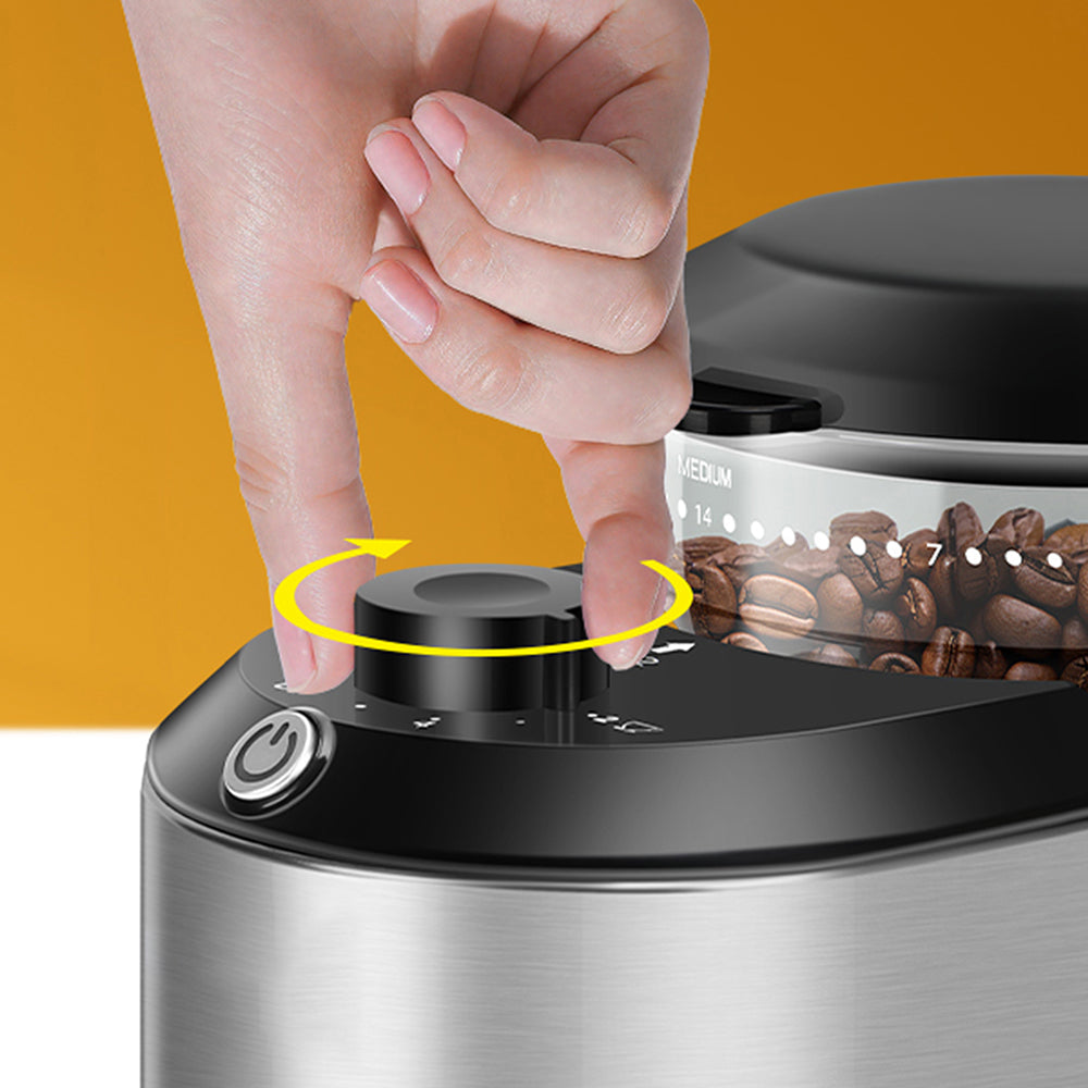 GrixFeni 28-Setting Precision Burr Coffee Grinder for Barista Results