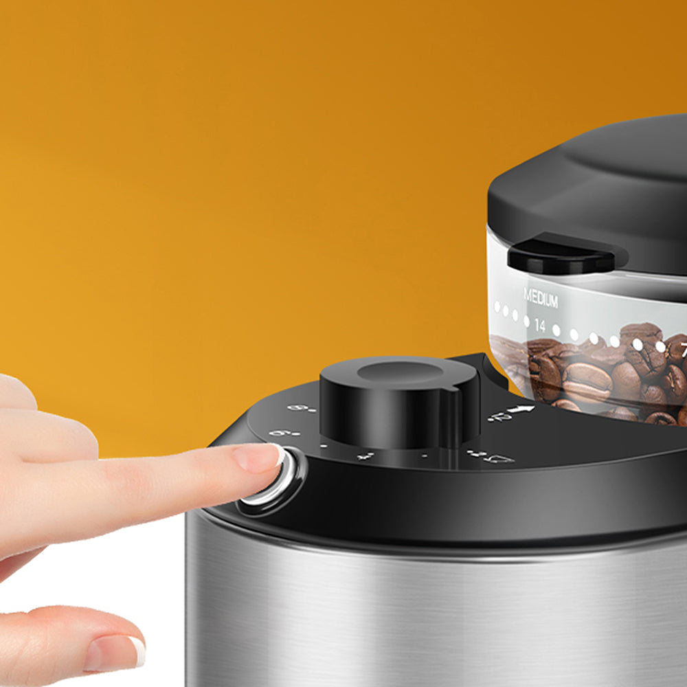 GrixFeni 28-Setting Precision Burr Coffee Grinder for Barista Results