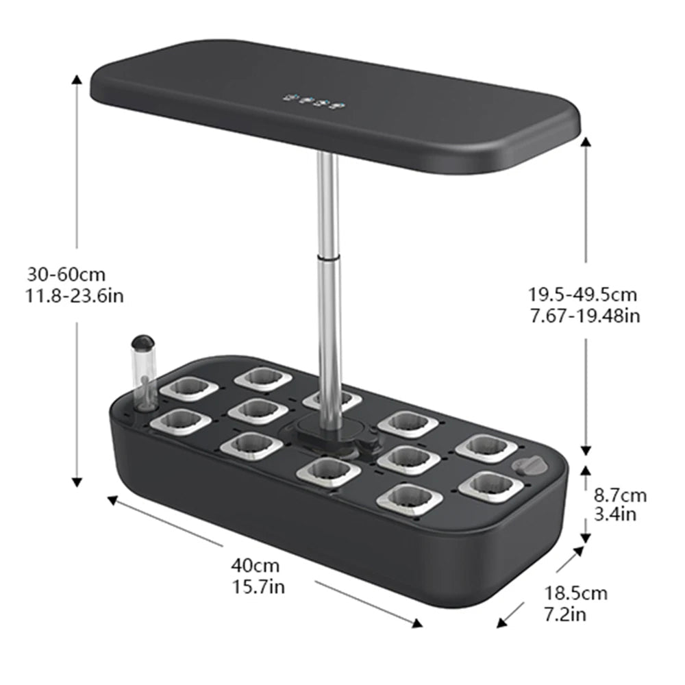 GrosVirdo Hydroponics Growing System 12-Pod Indoor Garden with 36W LED & 3.5L Tank