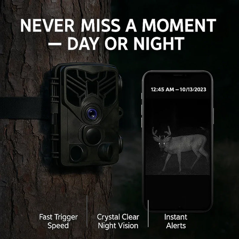 GrovixCam 48MP WiFi Game Camera with 0.2s Trigger