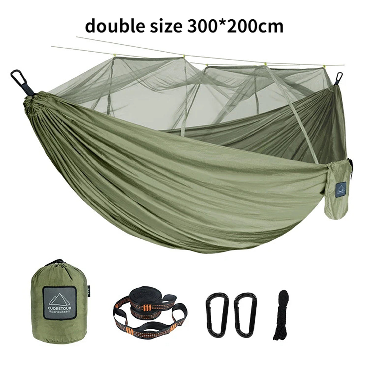 HamoxCix Camping Hammock with Mosquito Net 210T Parachute Nylon Lightweight 2-Person