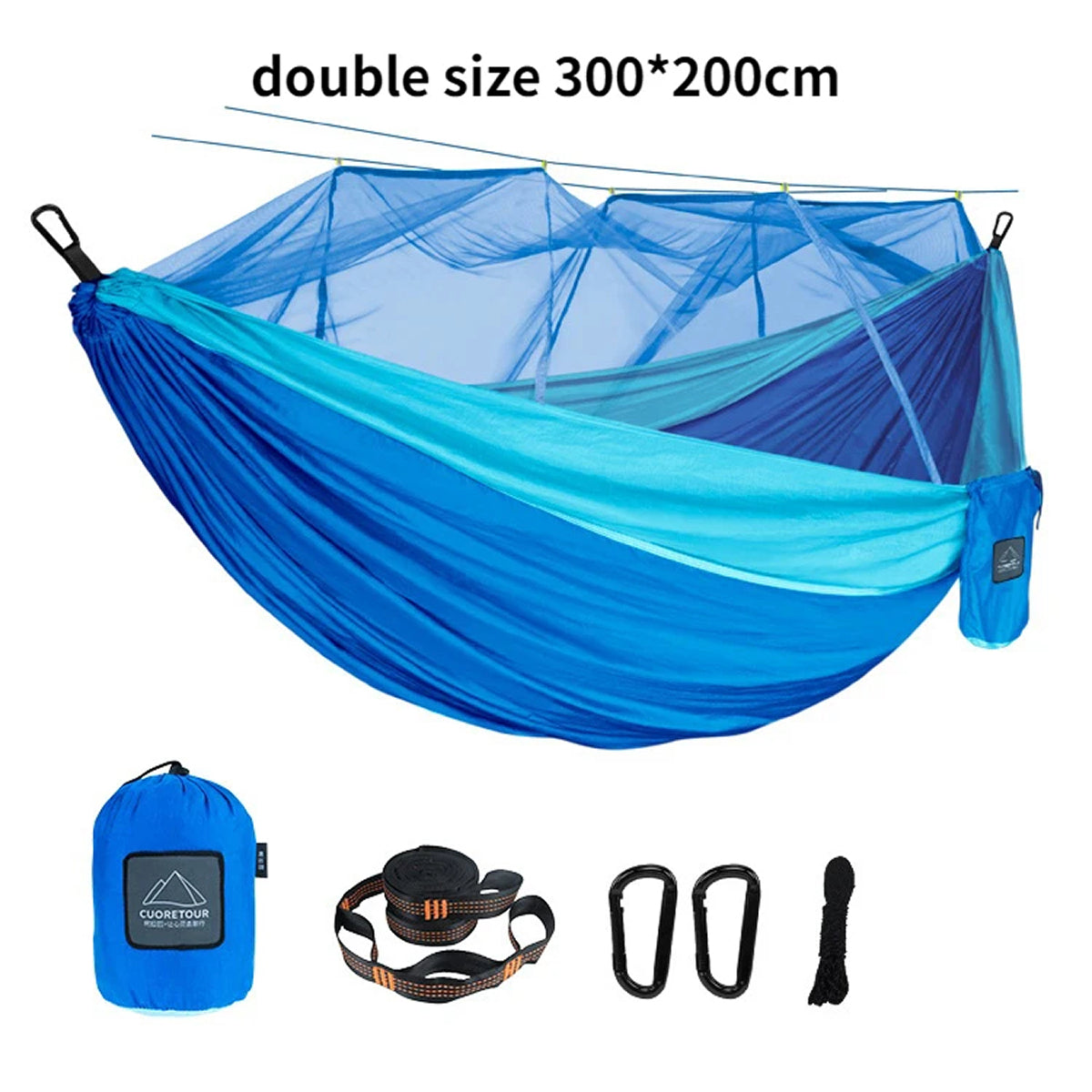 HamoxCix Camping Hammock with Mosquito Net 210T Parachute Nylon Lightweight 2-Person