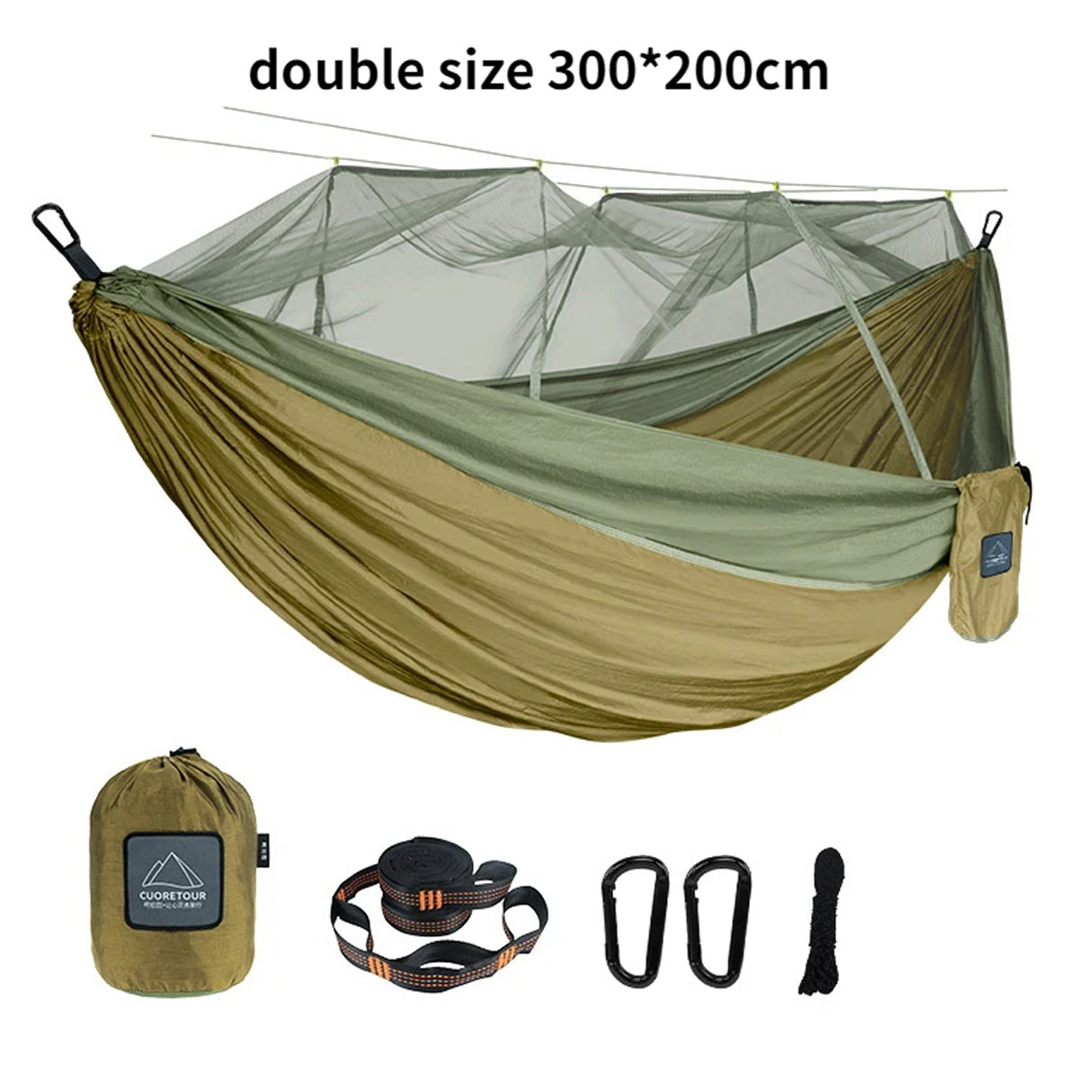 HamoxCix Camping Hammock with Mosquito Net 210T Parachute Nylon Lightweight 2-Person