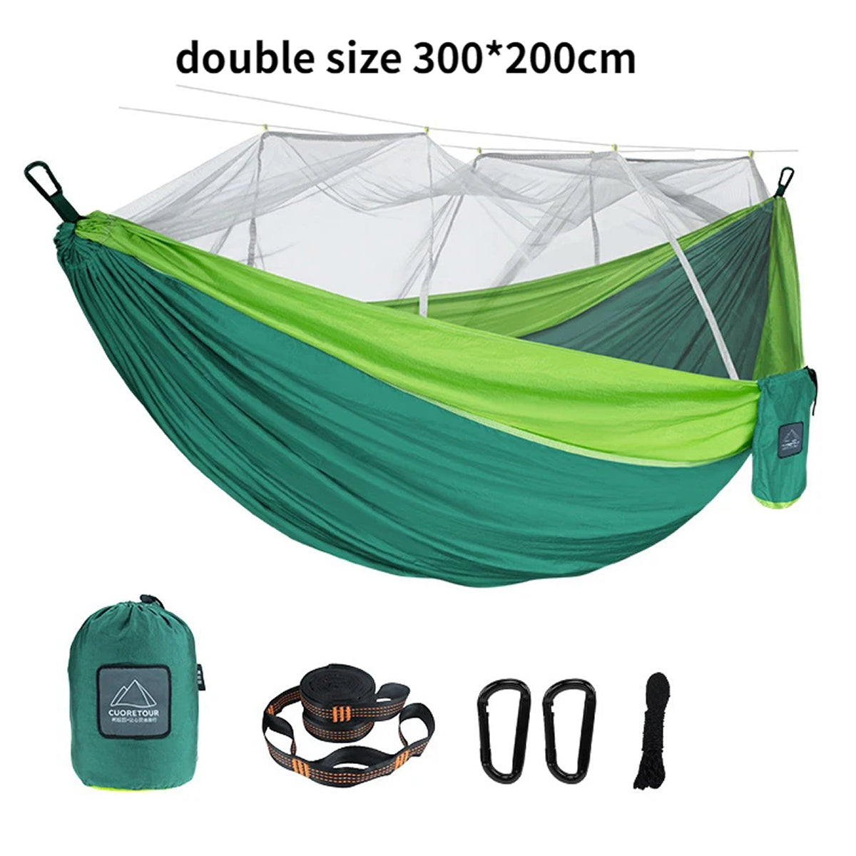 HamoxCix Camping Hammock with Mosquito Net 210T Parachute Nylon Lightweight 2-Person