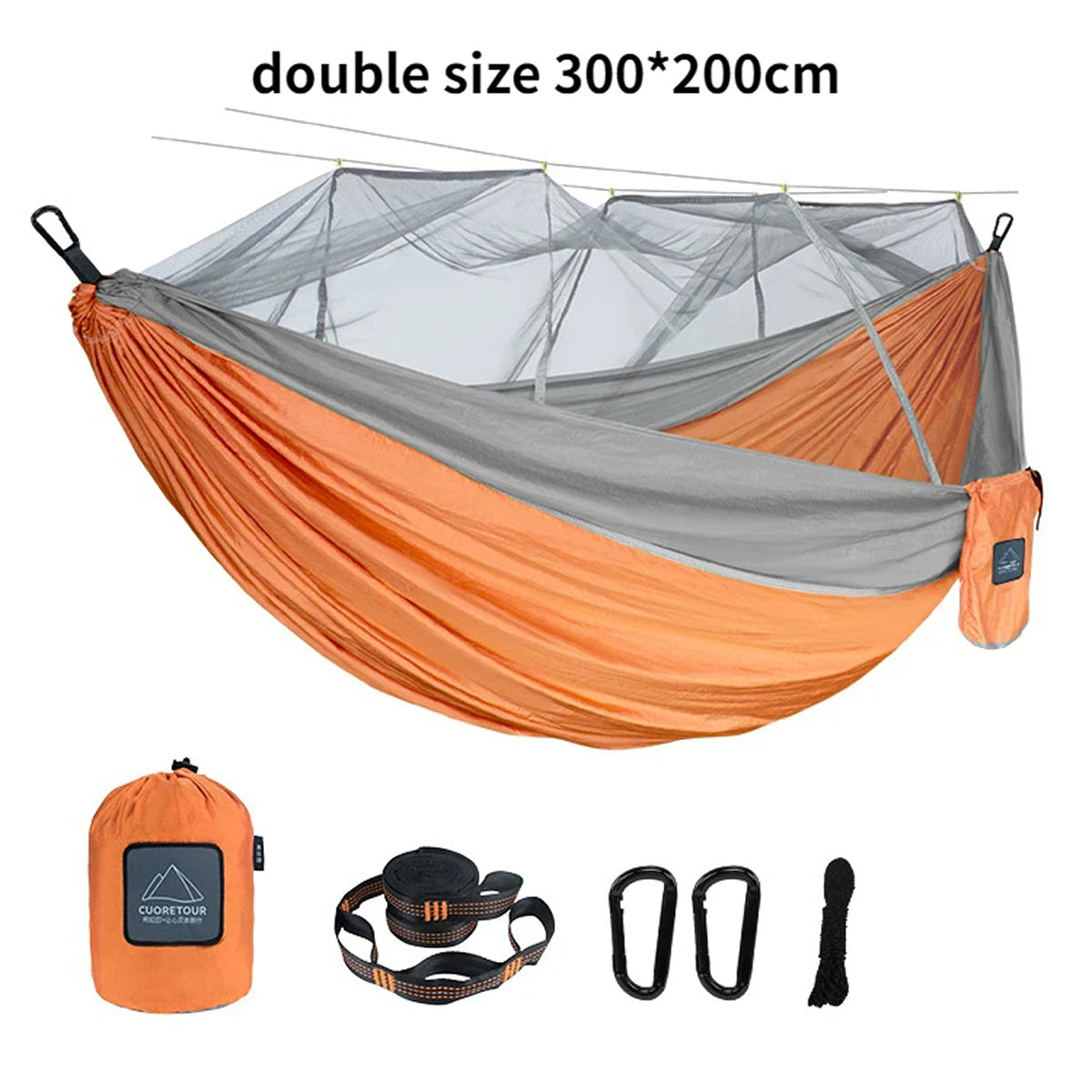 HamoxCix Camping Hammock with Mosquito Net 210T Parachute Nylon Lightweight 2-Person