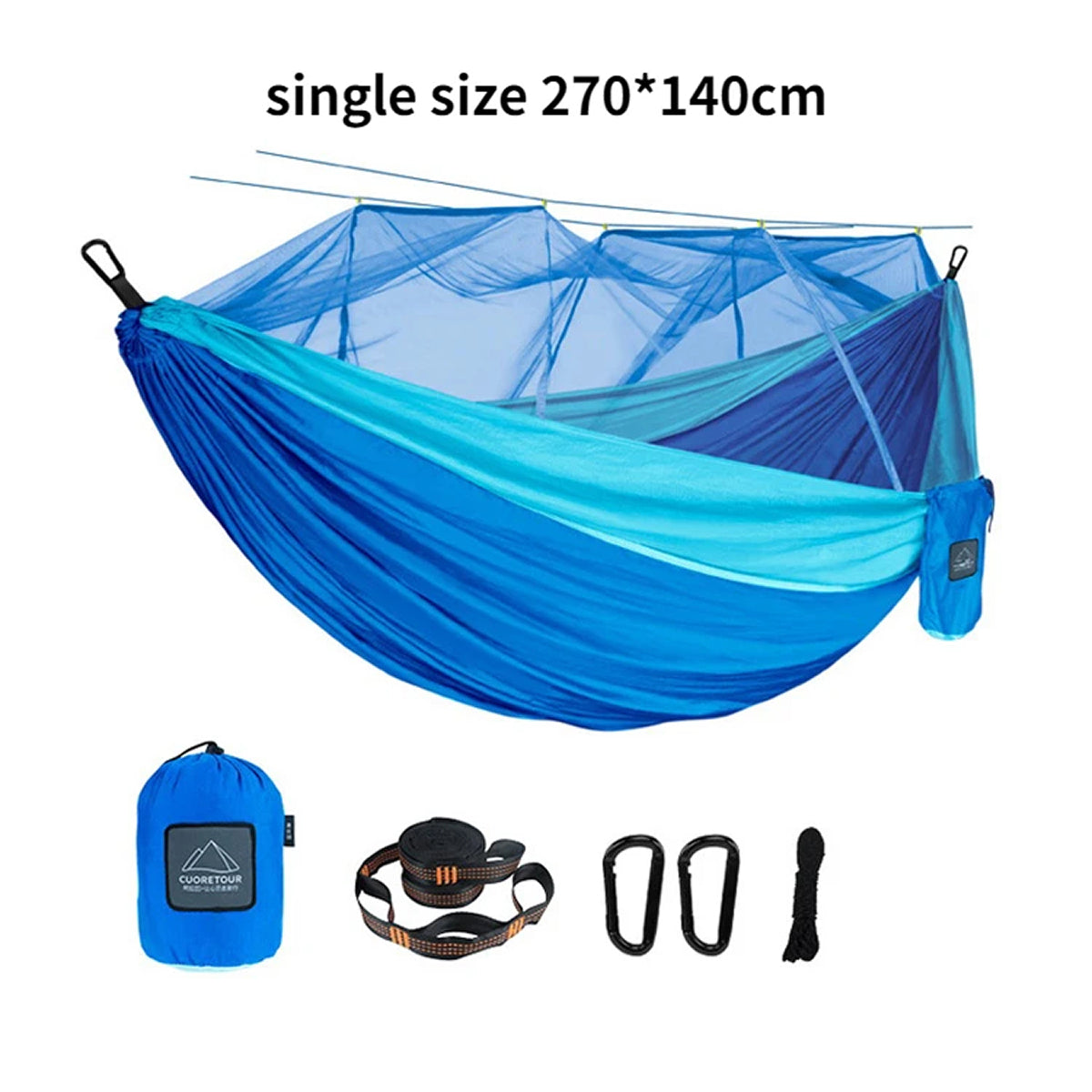 HamoxCix Camping Hammock with Mosquito Net 210T Parachute Nylon Lightweight 2-Person