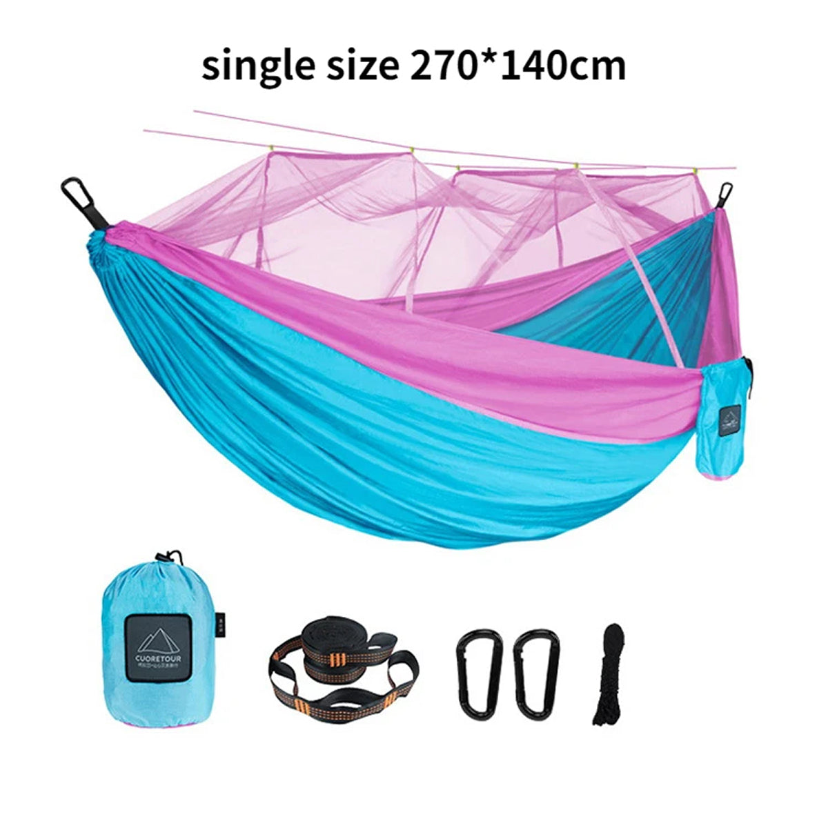 HamoxCix Camping Hammock with Mosquito Net 210T Parachute Nylon Lightweight 2-Person