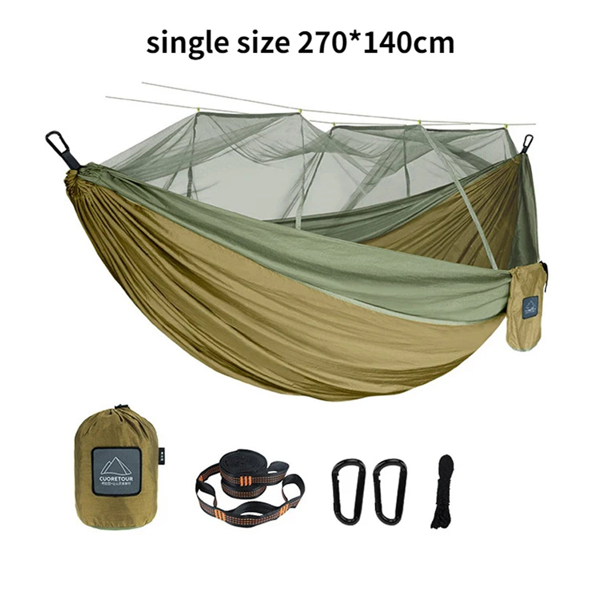 HamoxCix Camping Hammock with Mosquito Net 210T Parachute Nylon Lightweight 2-Person