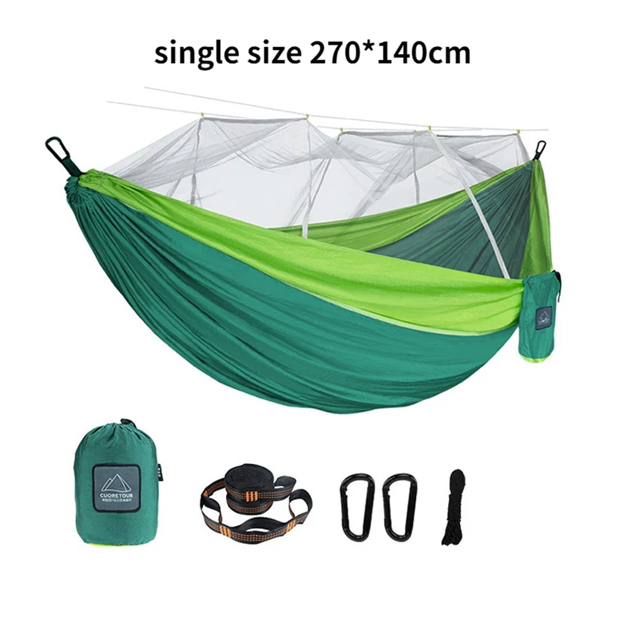 HamoxCix Camping Hammock with Mosquito Net 210T Parachute Nylon Lightweight 2-Person