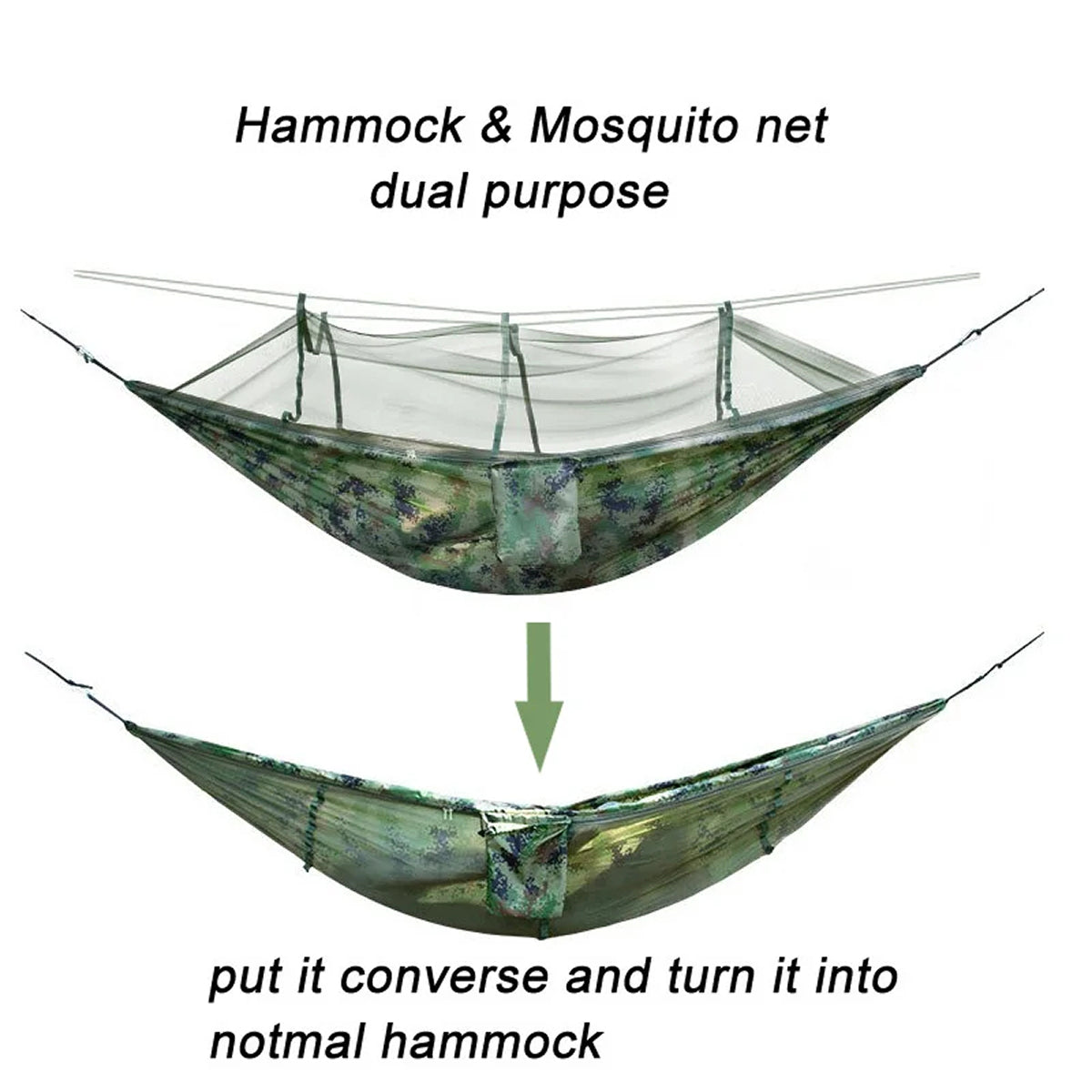 HamoxCix Camping Hammock with Mosquito Net 210T Parachute Nylon Lightweight 2-Person
