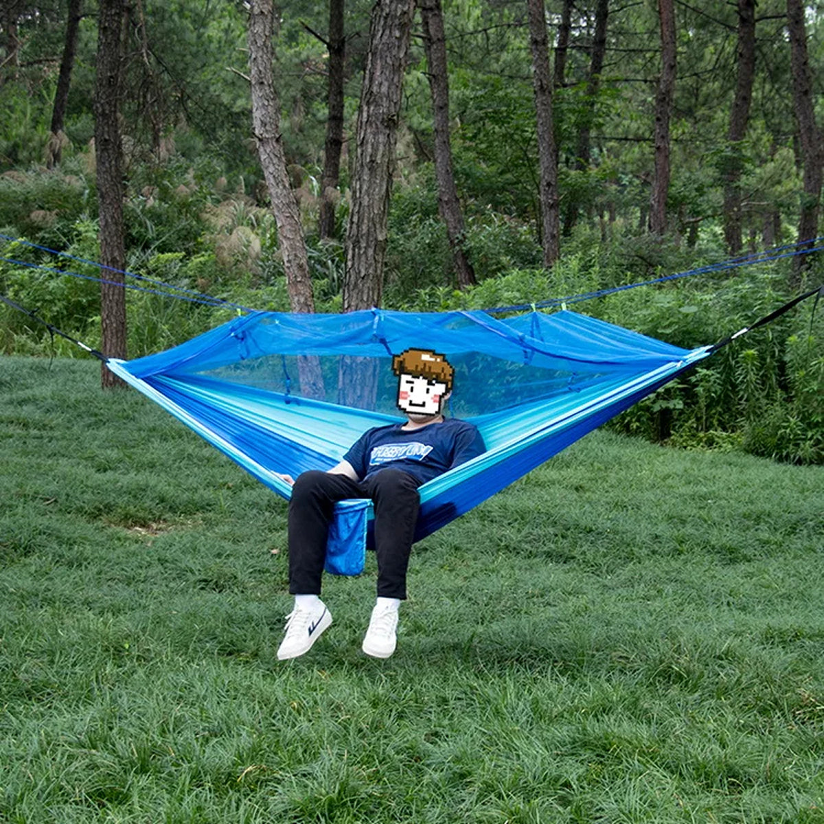 HamoxCix Camping Hammock with Mosquito Net 210T Parachute Nylon Lightweight 2-Person