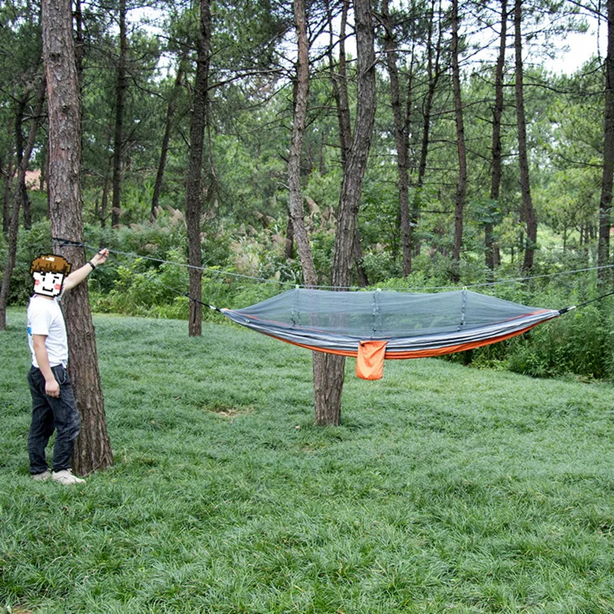 HamoxCix Camping Hammock with Mosquito Net 210T Parachute Nylon Lightweight 2-Person