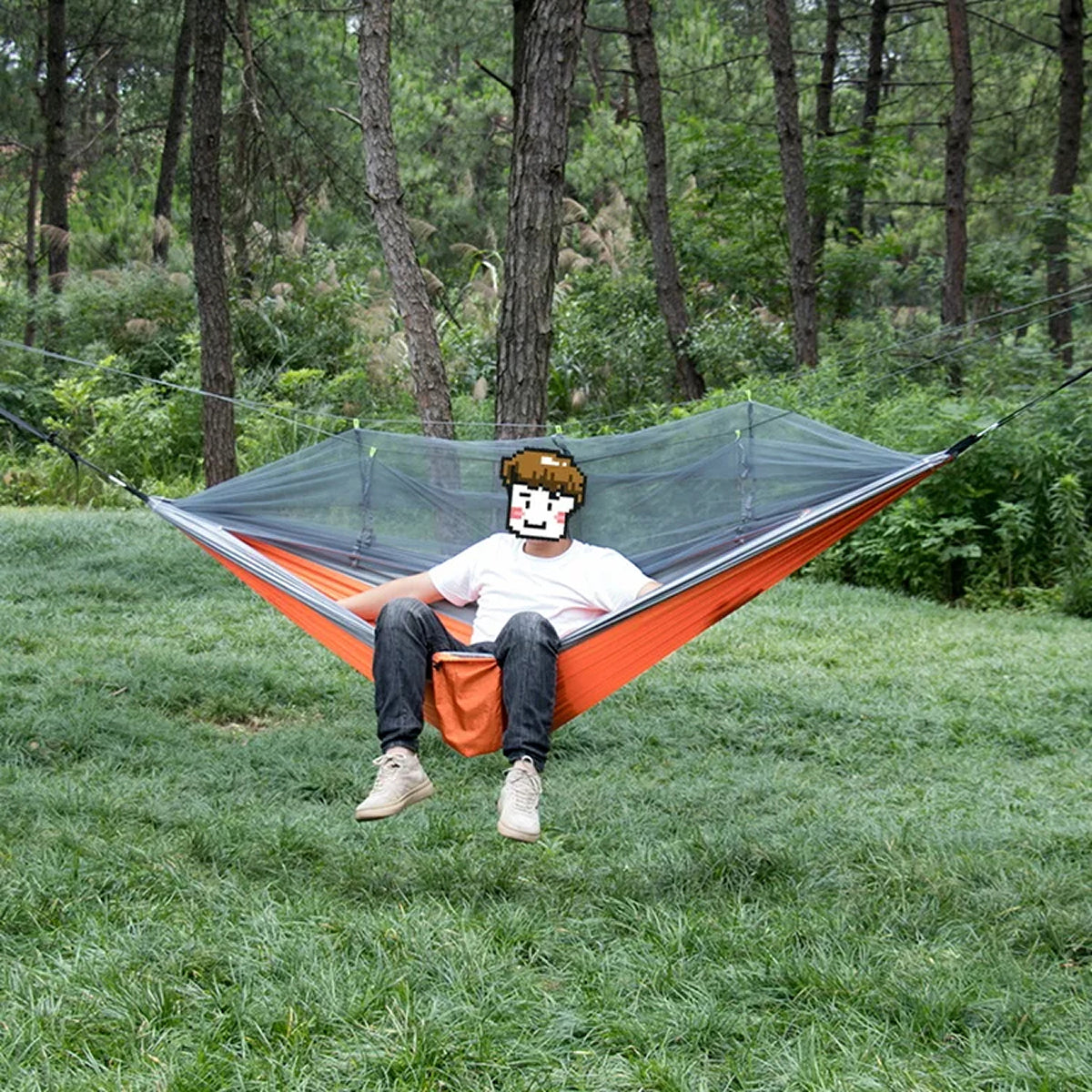 HamoxCix Camping Hammock with Mosquito Net 210T Parachute Nylon Lightweight 2-Person