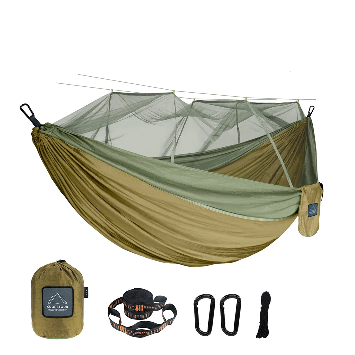 HamoxCix Camping Hammock with Mosquito Net 210T Parachute Nylon Lightweight 2-Person