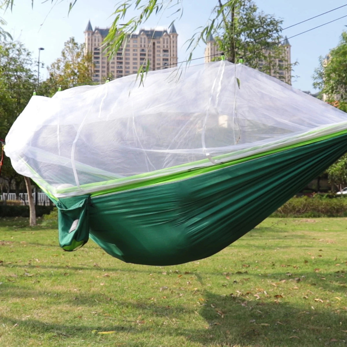 HamoxCix Camping Hammock with Mosquito Net 210T Parachute Nylon Lightweight 2-Person