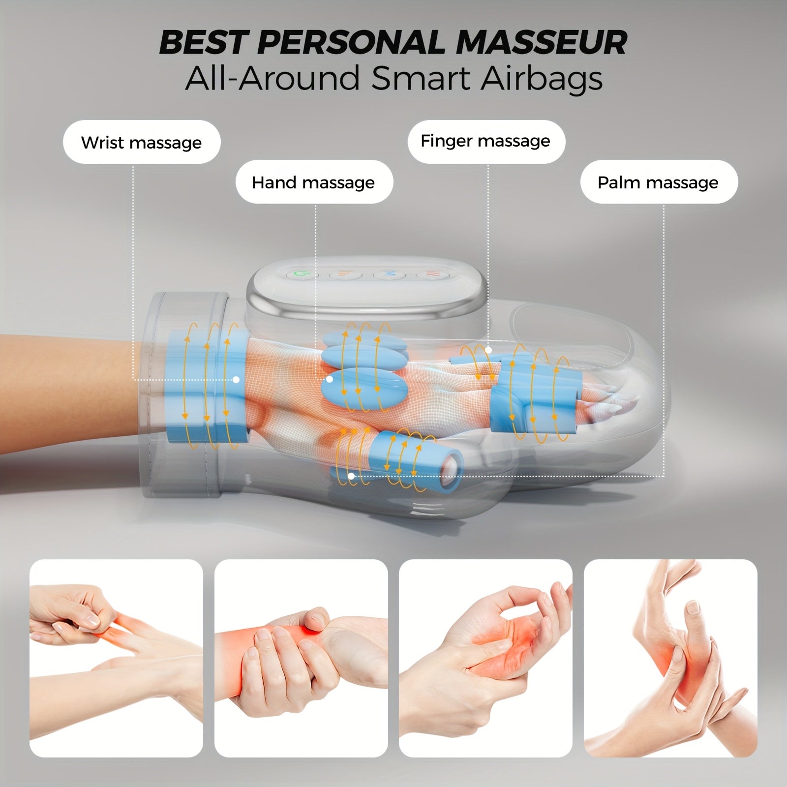HanLisso Smart Hand Massager with Heat and Compression