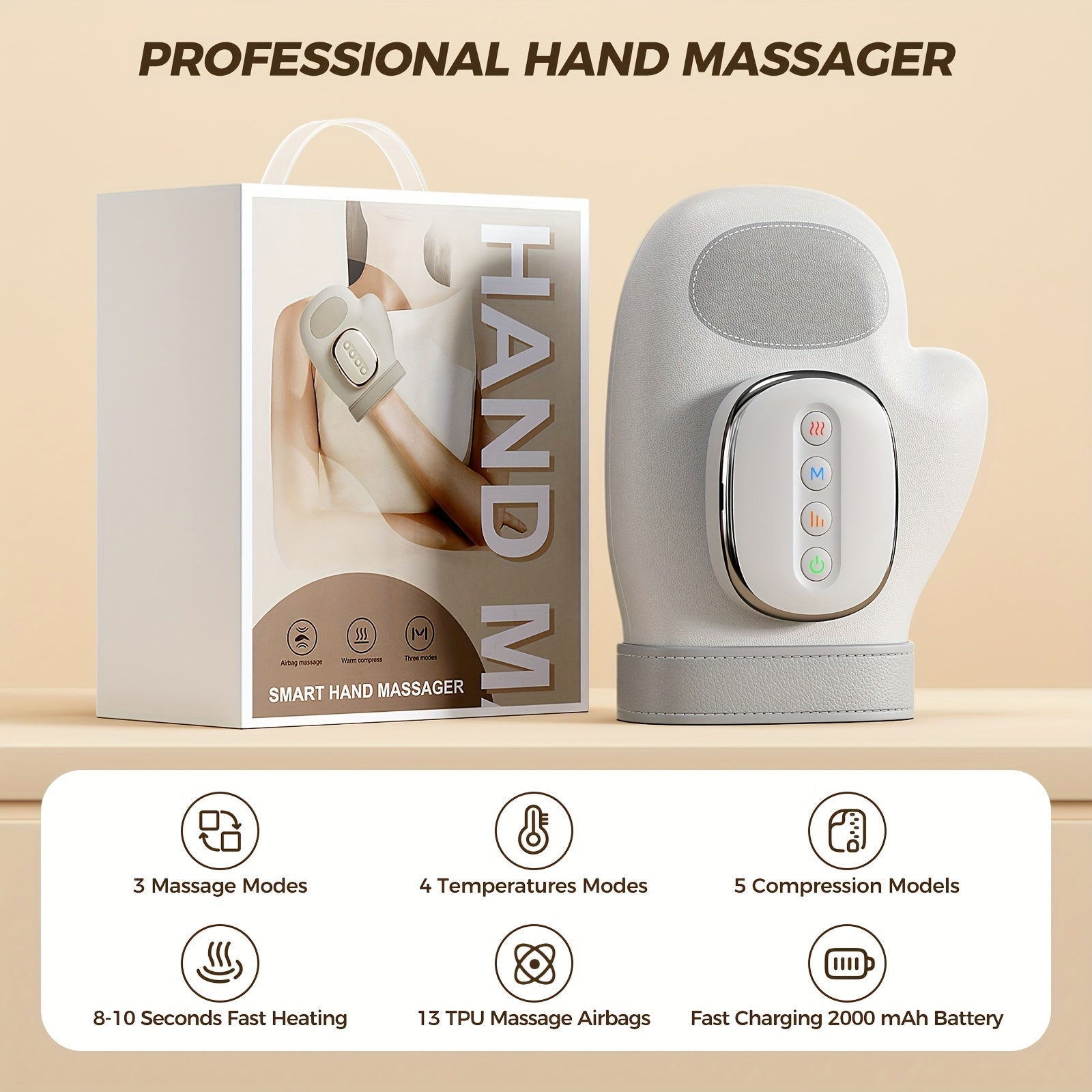 HanLisso Smart Hand Massager with Heat and Compression