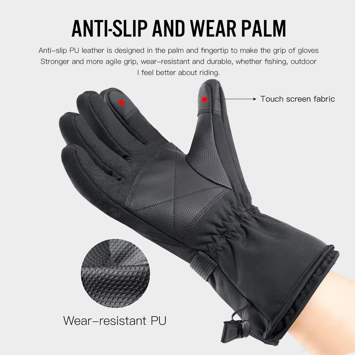 HeiGlaxi Heated Gloves - Full Hand Rechargeable Winter Warmth