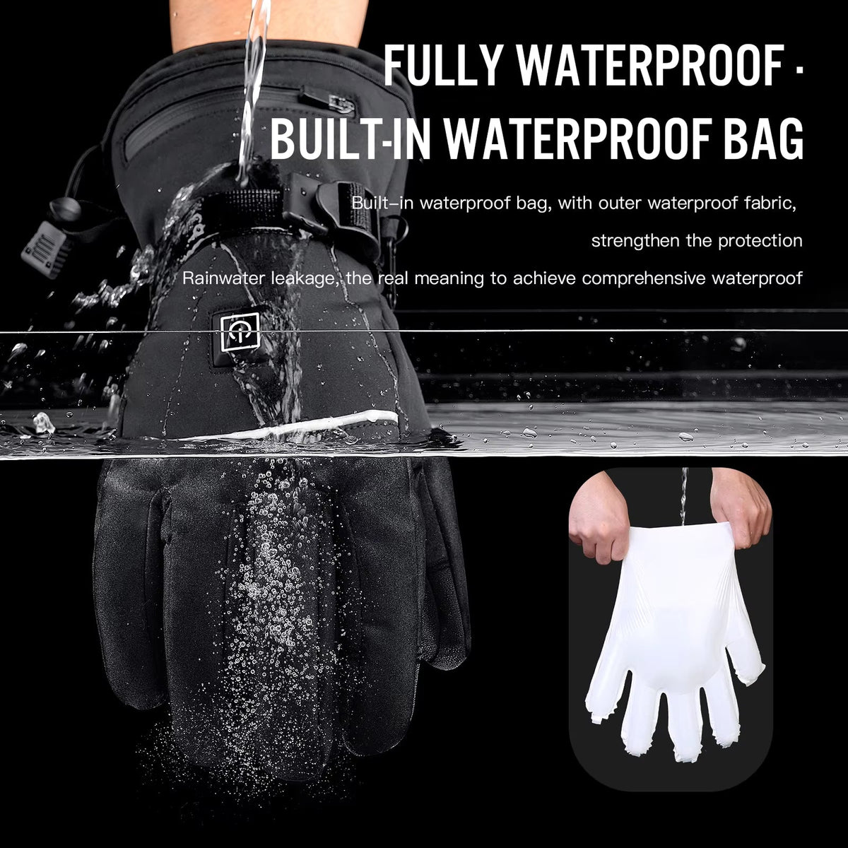 HeiGlaxi Heated Gloves - Full Hand Rechargeable Winter Warmth