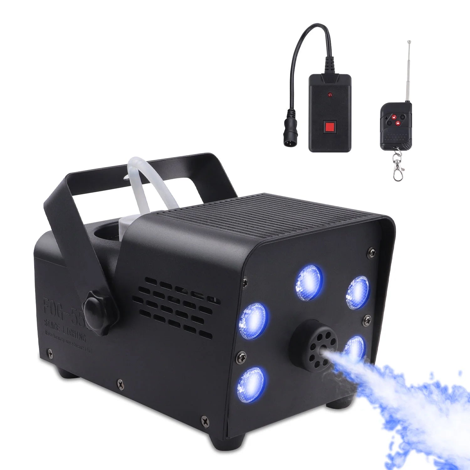 HexieMist 6500 CFM Fog Machine with 12 Color RGB LED Lights, Dual Remote Control and 2-Minute Rapid Warm-Up
