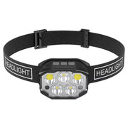 HiRechix Rechargeable Headlamp 1,200 Lumens 12 Modes Motion Sensor IP65 Waterproof