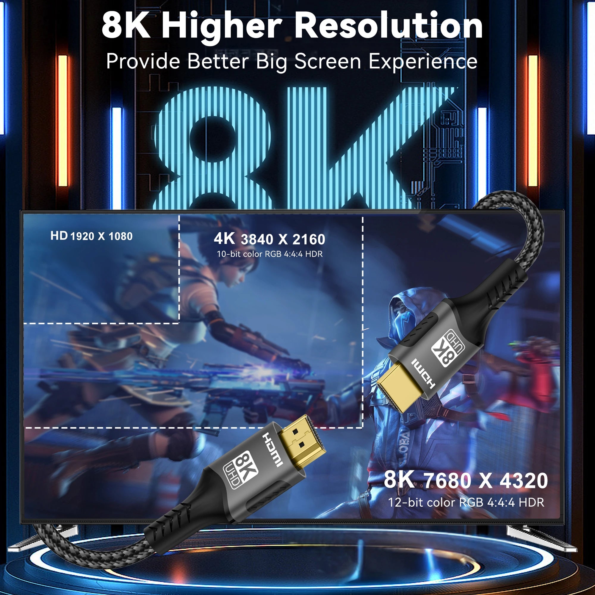 HimiBlixa 8K HDMI 2.1 Ultra High Speed Cable