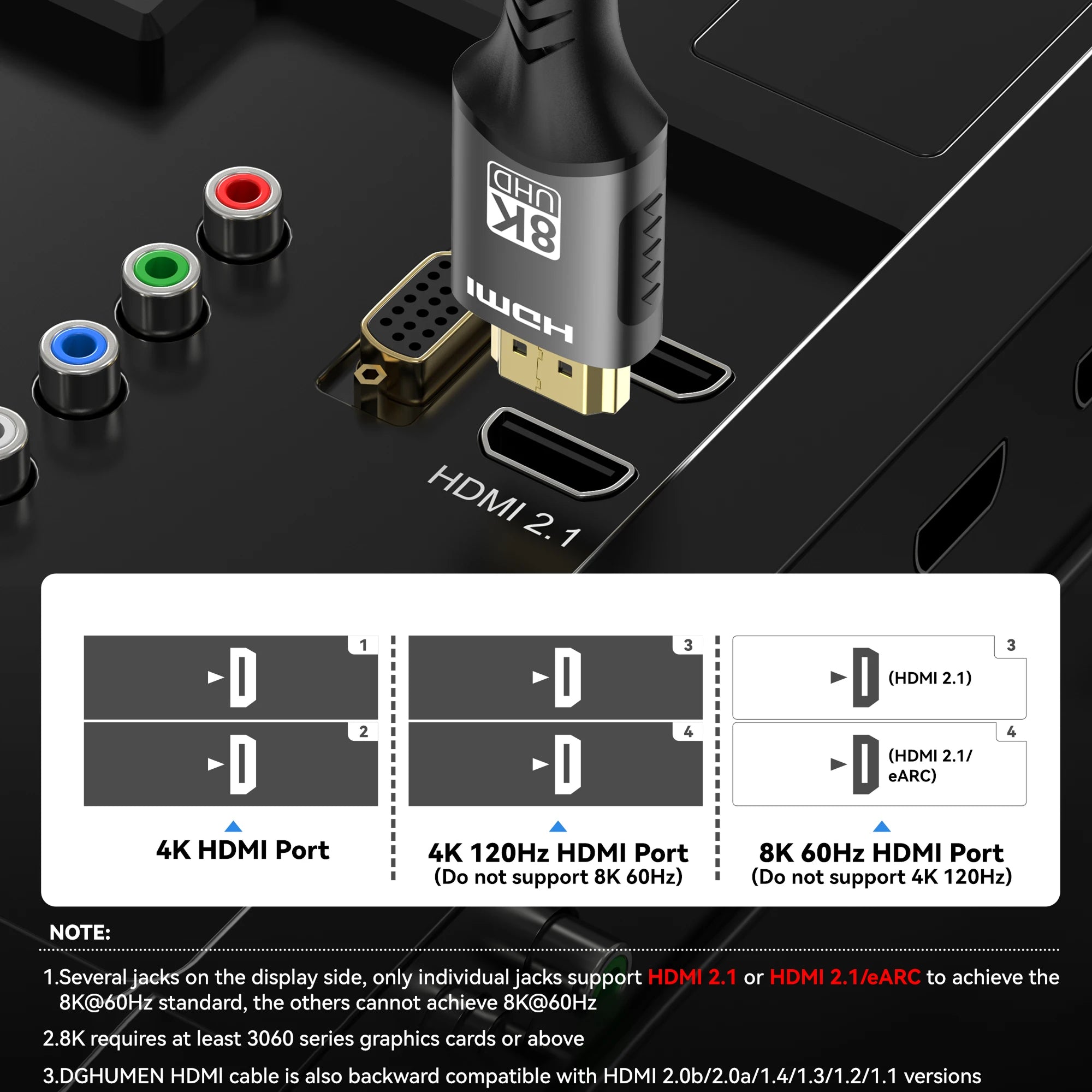 HimiBlixa 8K HDMI 2.1 Ultra High Speed Cable